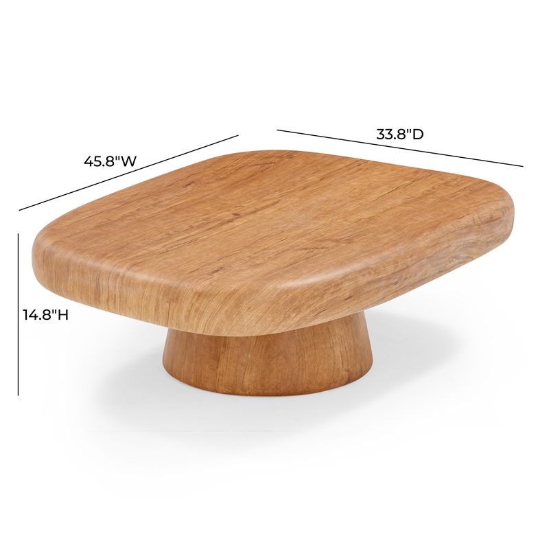 Darial Wood Grain Pattern Indoor/Outdoor Coffee Table