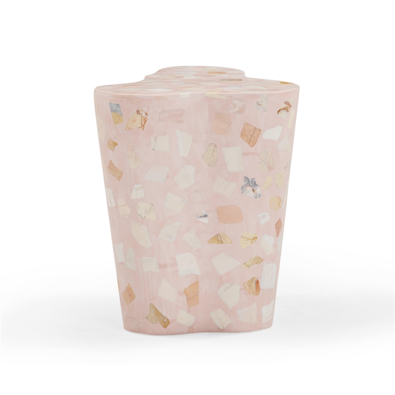 Slab Sunset Pink Terrazzo Side Table