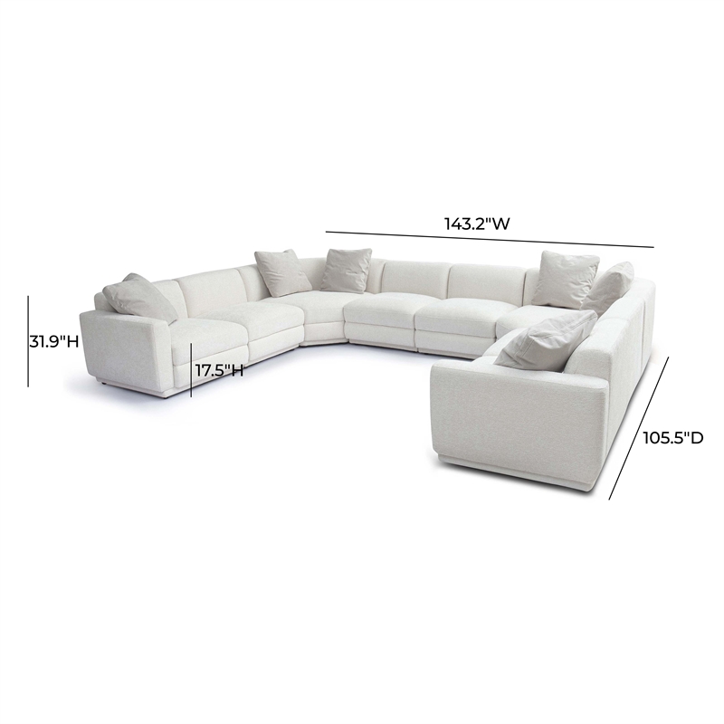 Perry Cream Chenille Modular Large U-Sectional