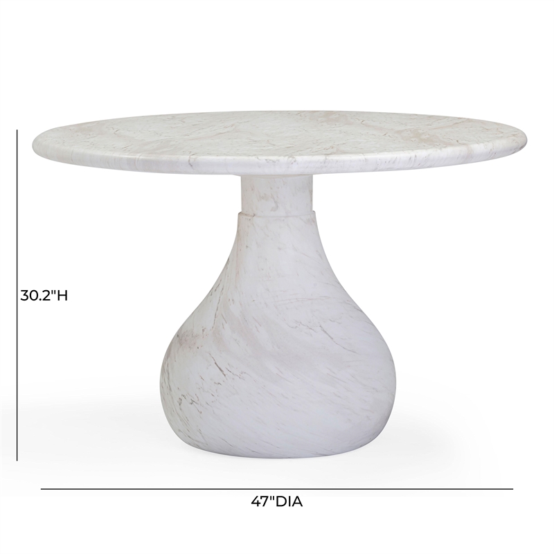 Smooch White Marble Print Indoor / Outdoor 47