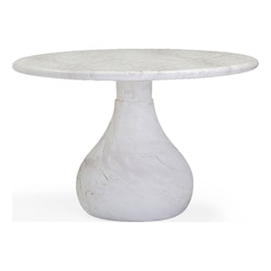 Smooch White Marble Print Indoor / Outdoor 47&quot Round Dining Table