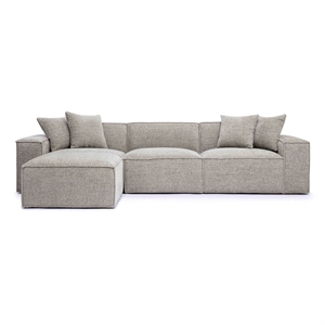Mindy Taupe Chenille Basketweave Modular Sectional