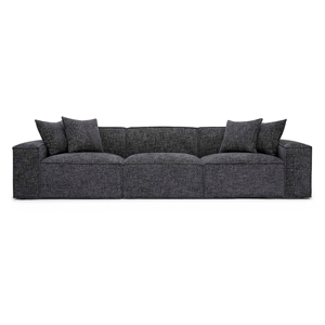 Mindy Charcoal Chenille Basketweave Modular Sofa