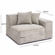 Mindy Taupe Chenille Basketweave RAF Corner Chair