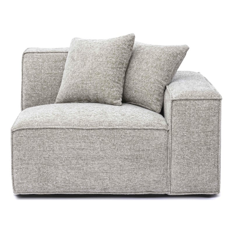 Mindy Taupe Chenille Basketweave RAF Corner Chair