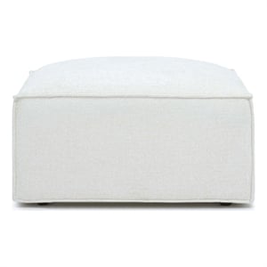 Mindy Cream Chenille Basketweave Ottoman