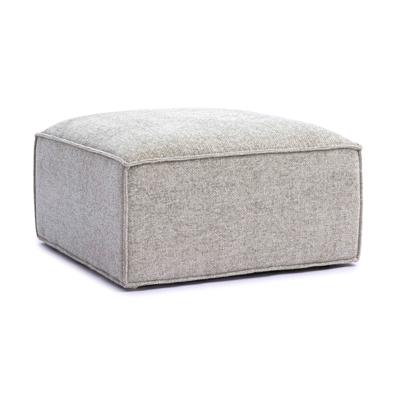 Mindy Taupe Chenille Basketweave Ottoman