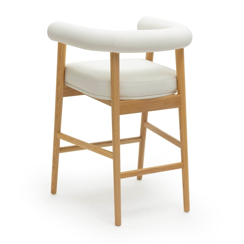 Spara White Vegan Leather Counter Stool