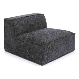 Mindy Charcoal Chenille Basketweave Armless Chair