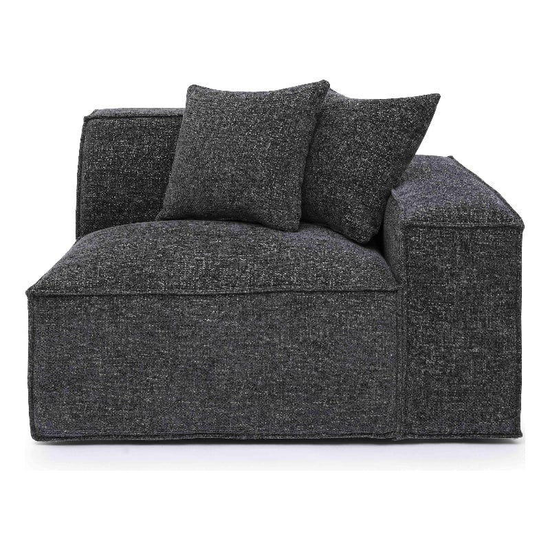 Mindy Charcoal Chenille Basketweave RAF Corner Chair