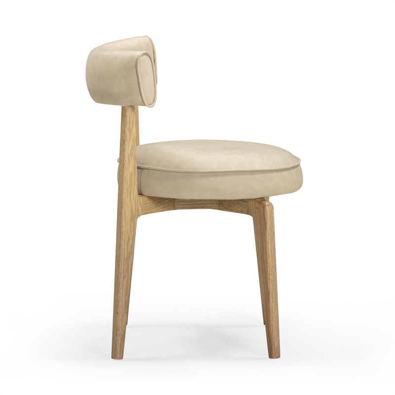 Nikita Cream Performance Vegan Leather Dining Chair
