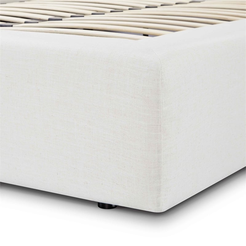 Meena Cream Upcycled Linen Storage King Bed