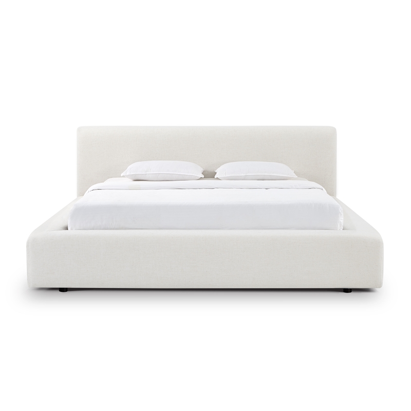 Meena Cream Upcycled Linen Storage King Bed