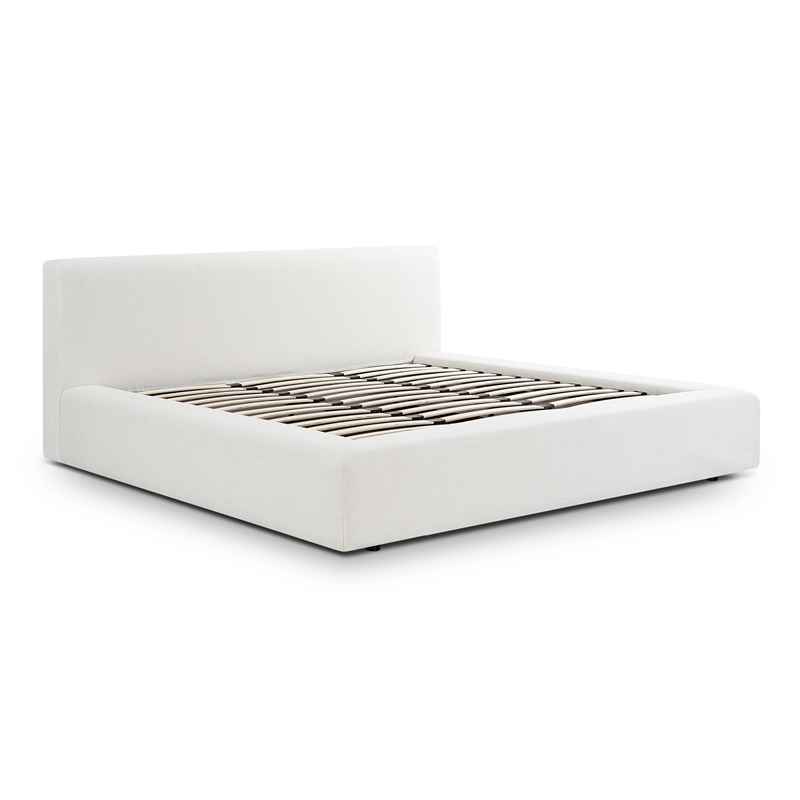 Meena Cream Upcycled Linen Storage King Bed