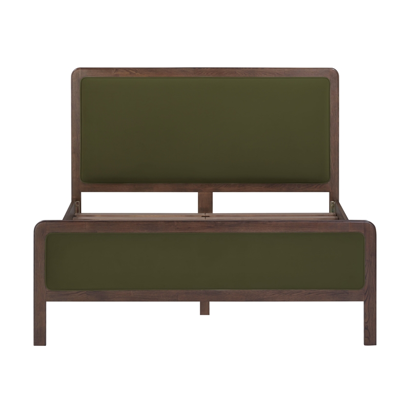 Hella Forest Green Velvet Queen Bed