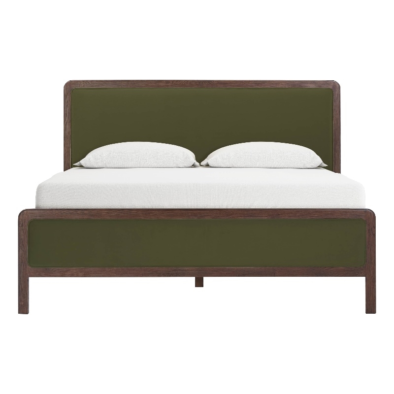 Hella Forest Green Velvet Queen Bed
