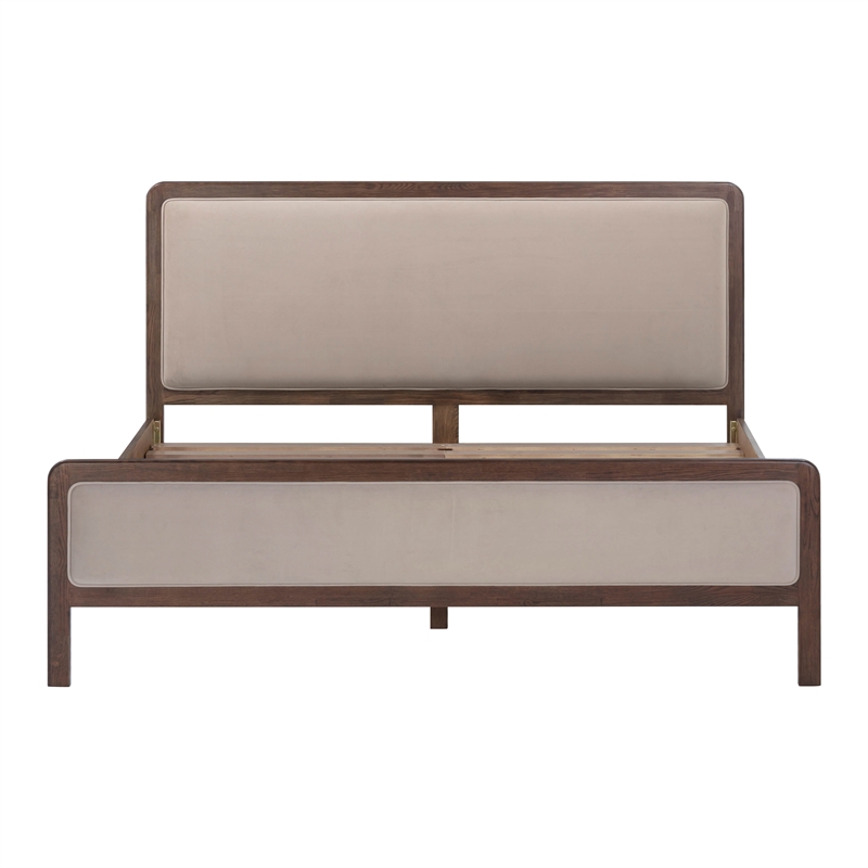 Hella Taupe Velvet King Bed