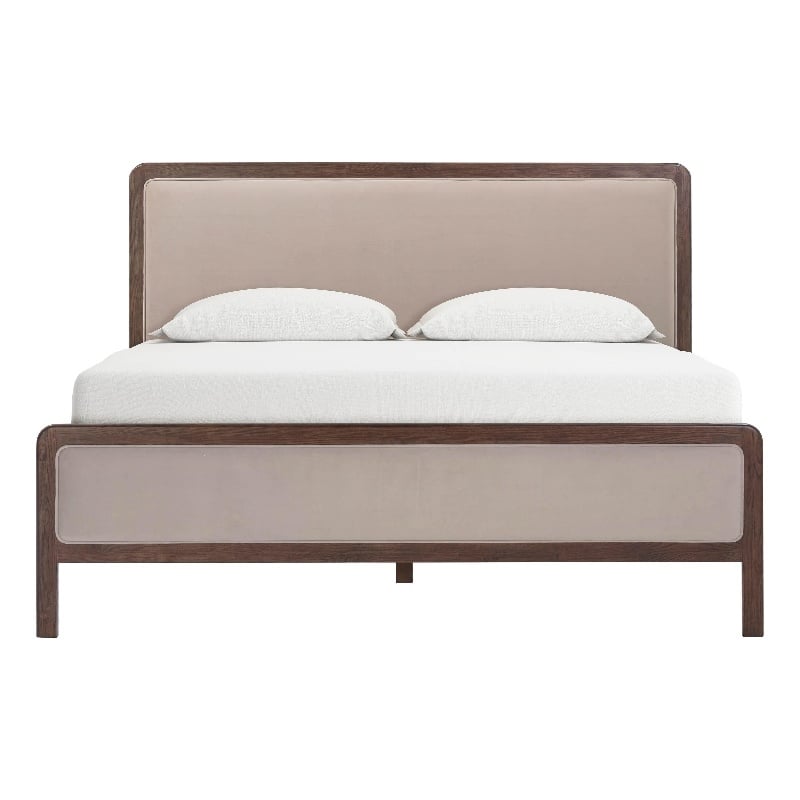 Hella Taupe Velvet King Bed
