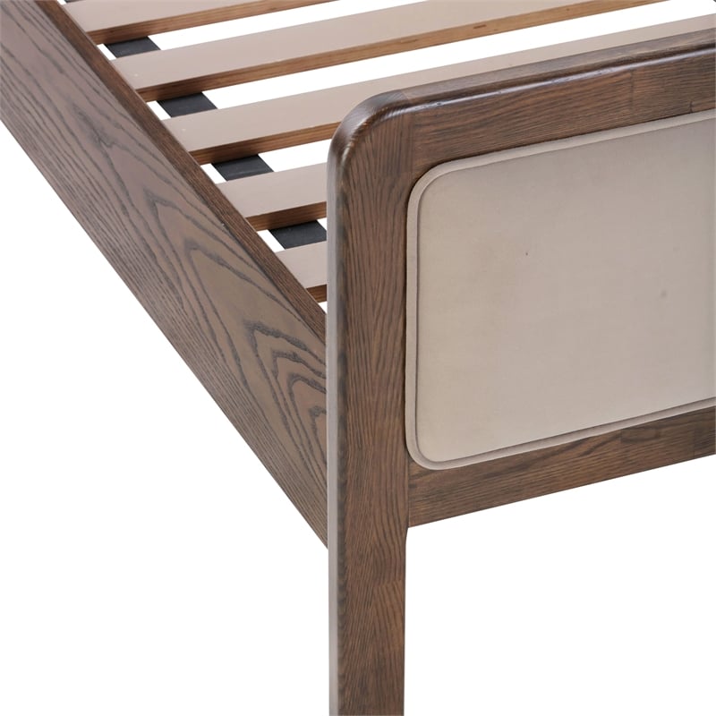Hella Taupe Velvet Queen Bed