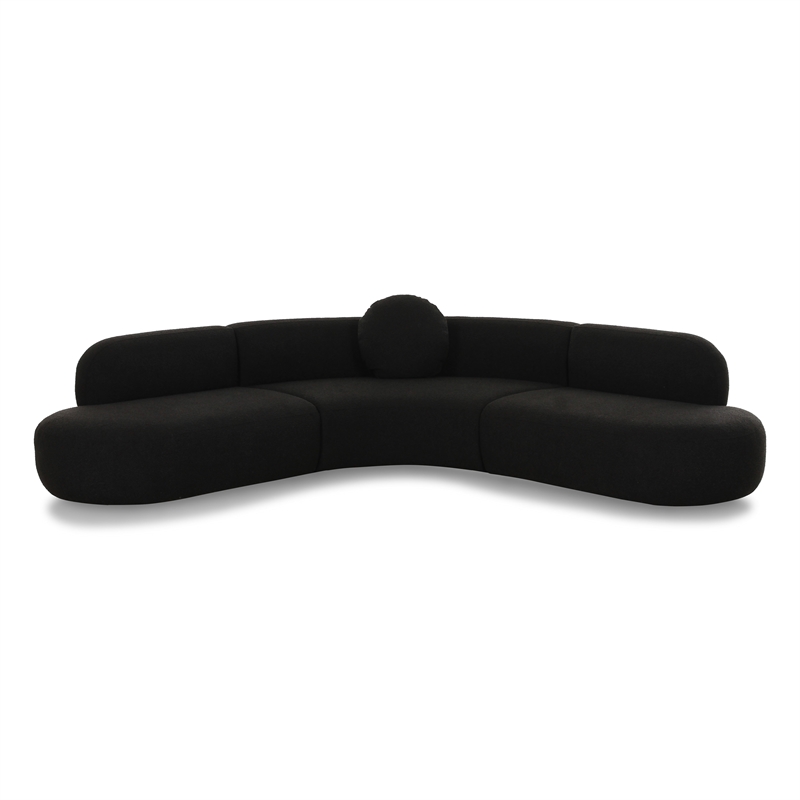 Broohah Black Boucle Sectional