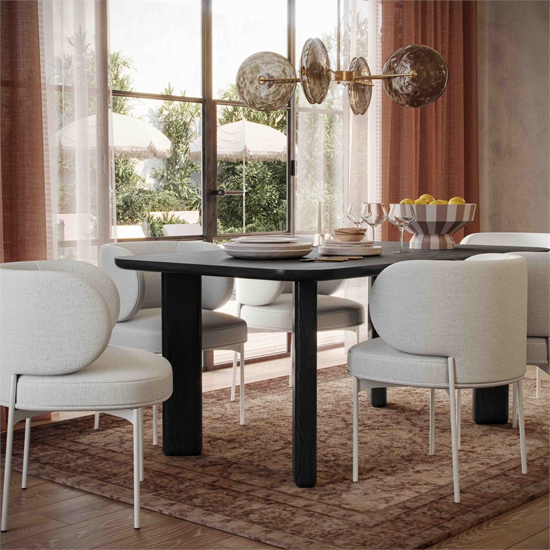 Maureen Cream Performance Upcycled Linen Dining Chair