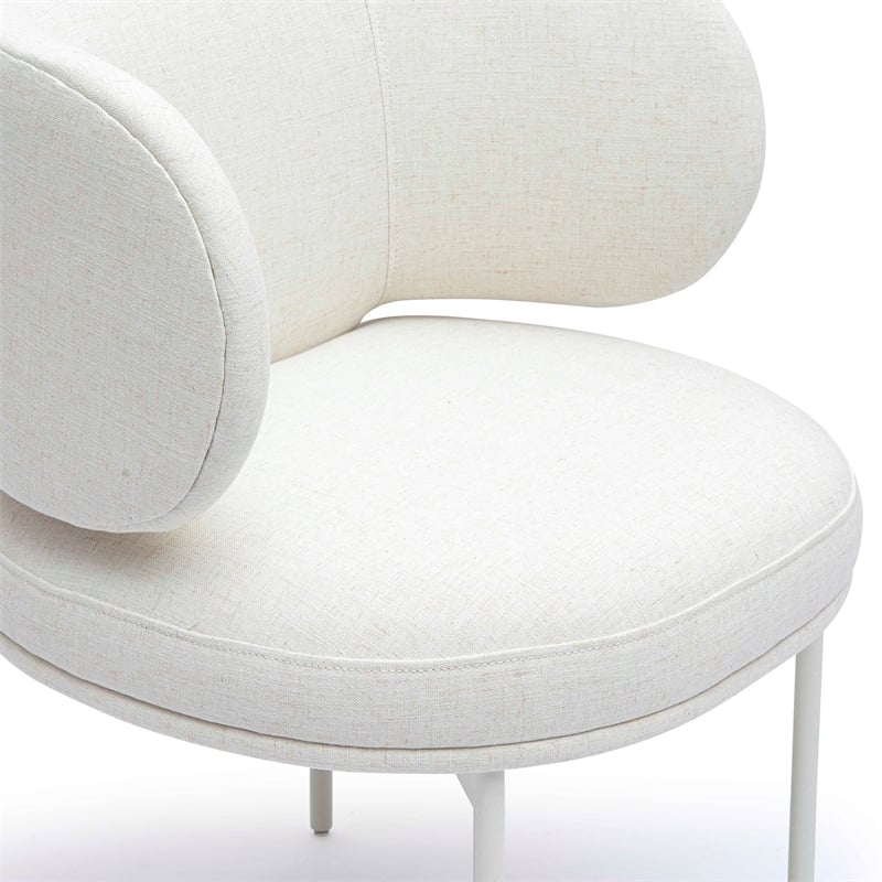 Maureen Cream Performance Upcycled Linen Dining Chair