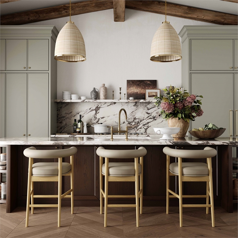 Spara Taupe Vegan Leather Counter Stool