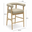 Spara Taupe Vegan Leather Counter Stool