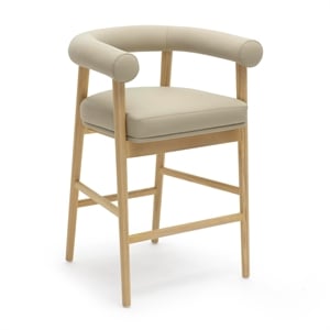 Spara Taupe Vegan Leather Counter Stool