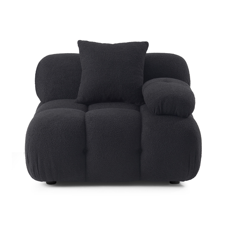 Calliope Black Vegan Shearling Modular Corner Chair