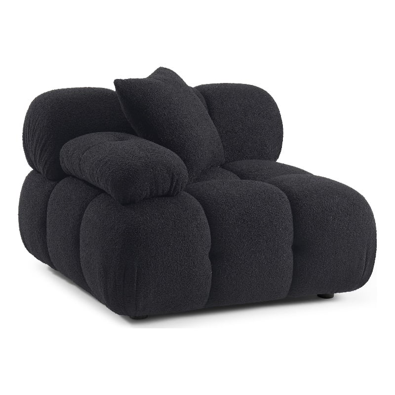 Calliope Black Vegan Shearling Modular Corner Chair