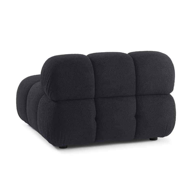 Calliope Black Vegan Shearling Modular Armless Chair