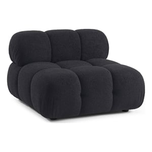 Calliope Black Vegan Shearling Modular Armless Chair