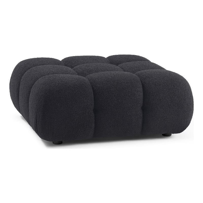 Calliope Black Vegan Shearling Modular Ottoman