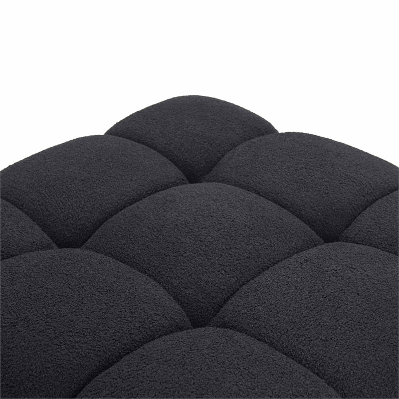 Calliope Black Vegan Shearling Modular Sofa