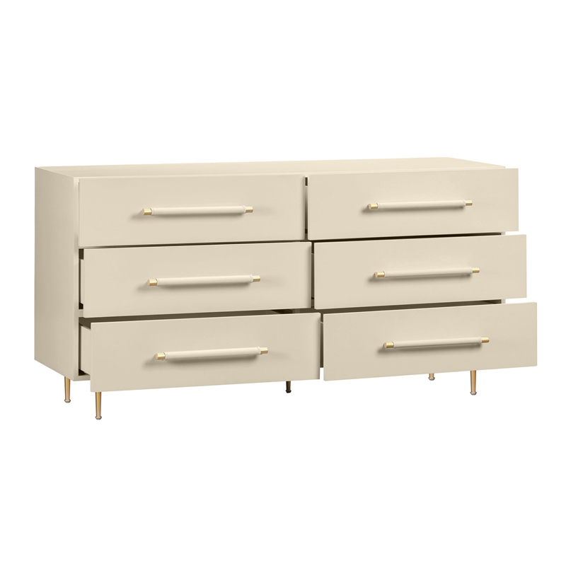 Trident Taupe 6-Drawer Dresser