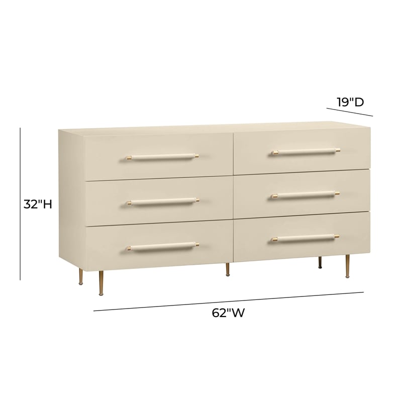 Trident Taupe 6-Drawer Dresser
