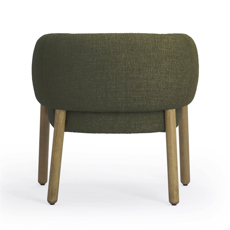 Foxy Olive Green Textured Fabric Accent Chair