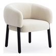 Foxy Cream Basketweave Chenille Upholstered Accent Chair