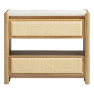 Paige Natural Oak 2-Drawer Nightstand