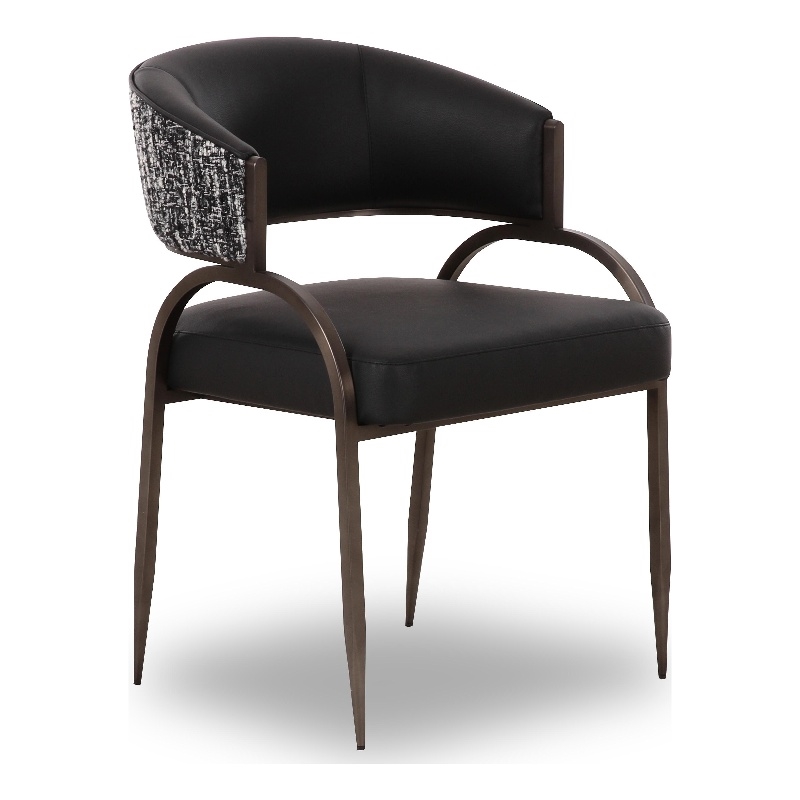 Tatum Black Vegan Leather 2-Tone Dining Chair