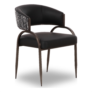 Tatum Black Vegan Leather 2-Tone Dining Chair