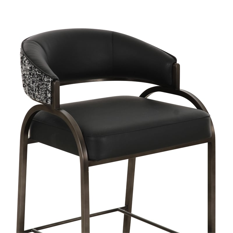 Tatum Black Vegan Leather 2-Tone Counter Stool