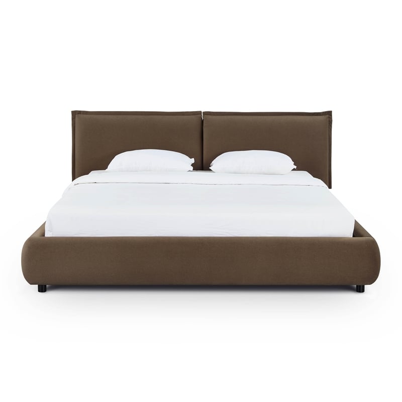 Mel Brown Faux Mohair Upholstered King Bed