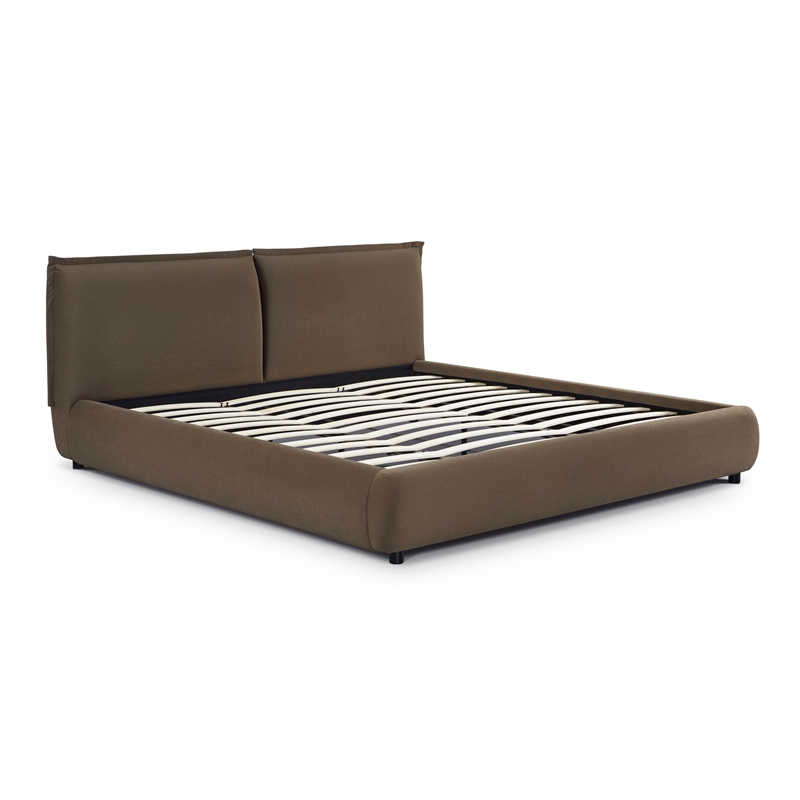 Mel Brown Faux Mohair Upholstered King Bed
