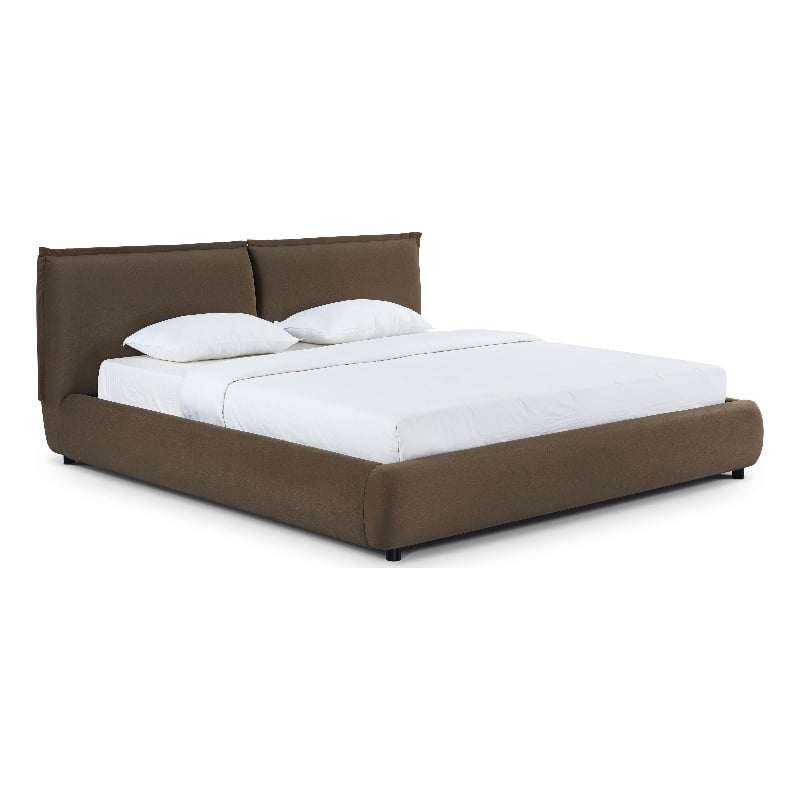 Mel Brown Faux Mohair Upholstered King Bed