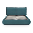 Mel Teal Faux Mohair Upholstered Queen Bed