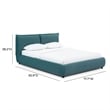 Mel Teal Faux Mohair Upholstered Queen Bed