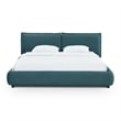 Mel Teal Faux Mohair Upholstered King Bed
