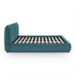 Mel Teal Faux Mohair Upholstered King Bed